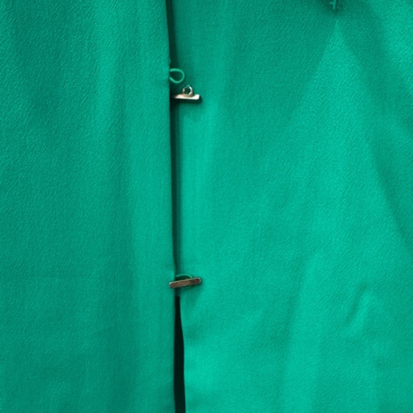 NWT Zara Emerald Green Blouse with Neck Tie - Picture 3 of 3